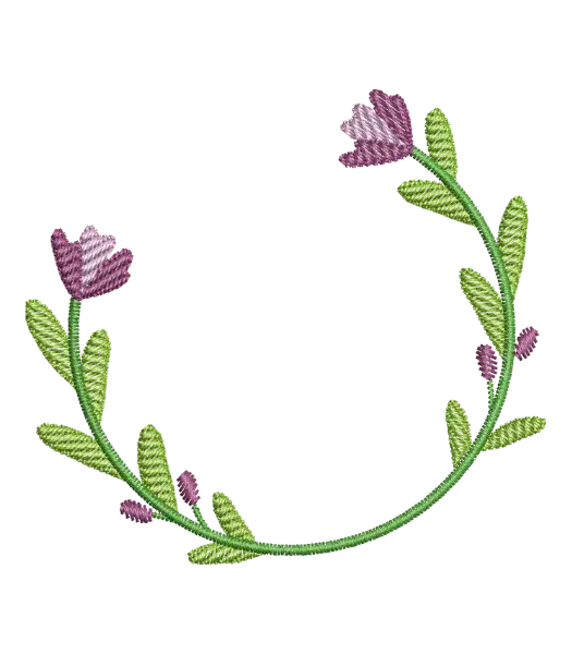 Matriz de Bordado Arco Flor Roxa